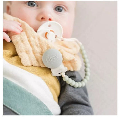 Tiny Teethers Silicone and Beech Teether with Pacifier Clip (Choose Your Color)