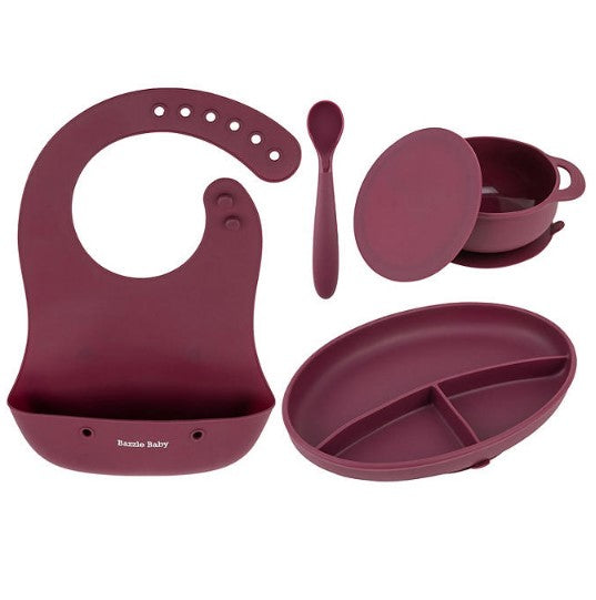 Foodie Silicone Feeding Set by Bazzle Baby (Choose Your Color)