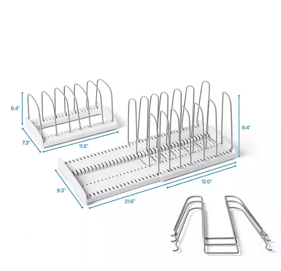 YouCopia Expandable Cookware and Adjustable Bakeware Storage Rack, 2-Piece Set