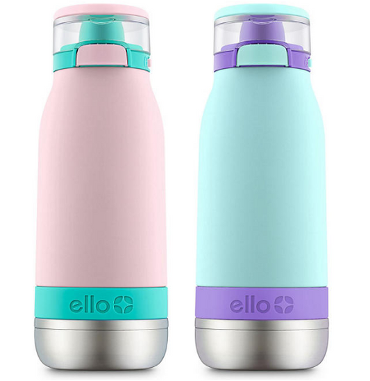 Ello Emma 14 oz. Stainless Steel Water Bottle, 2 Pack (Assorted Colors)