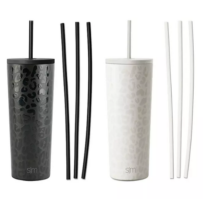 Simple Modern 2pack 24oz Stainless Steel Classic with Six Bonus Straws (Assorted Colors)