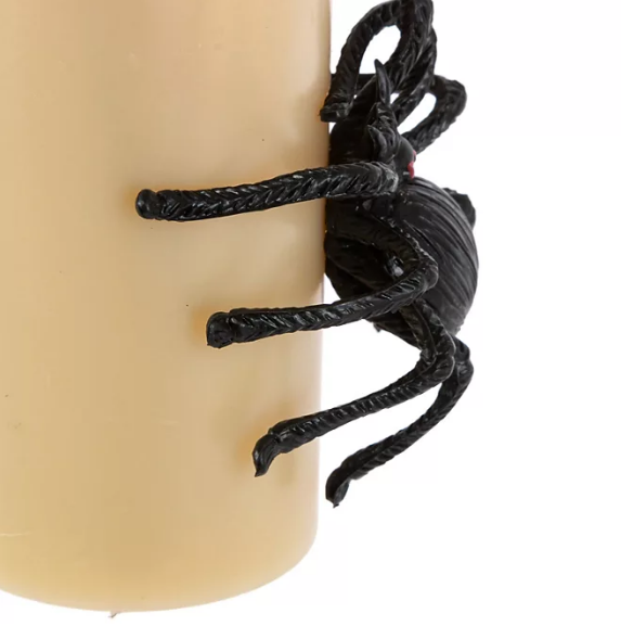 Set of 4 Pre-Lit Candles with Spiders