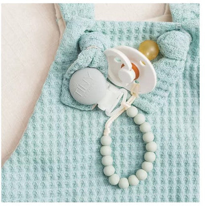 Tiny Teethers Silicone and Beech Teether with Pacifier Clip (Choose Your Color)