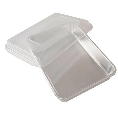 Nordic Ware Naturals Set: 9" x 13" Cake Pan with Lid, 9" Round Cake Pan, 1.5 lb. Loaf Pan