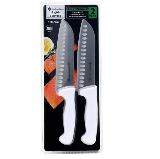 Member's Mark 7" Santoku Slicing Knife with Non-Slip Handle (2 pk.)