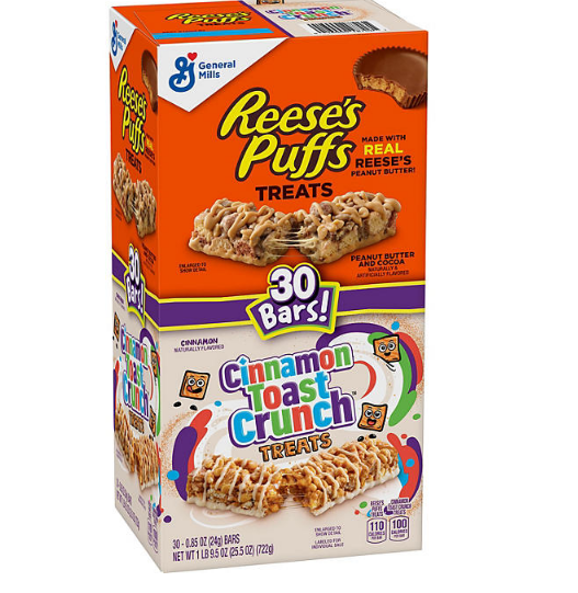 Reese's Puffs & Cinnamon Toast Crunch Cereal Bar Treats (30 ct.)