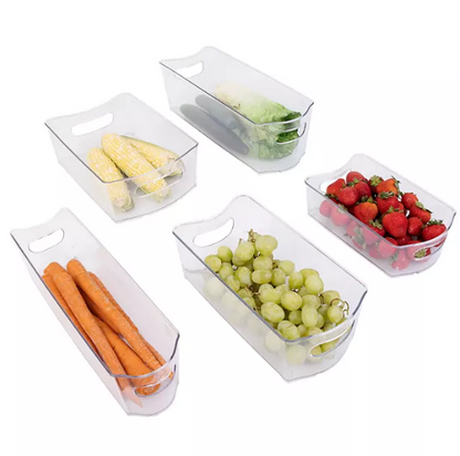 Smart Design Set of 18 Clear Refrigerator & Freezer Organization Bins