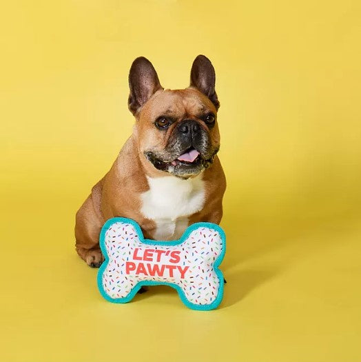 Let's Pawty Birthday Box Dog Toy Bundle, 5-Piece Set (White)