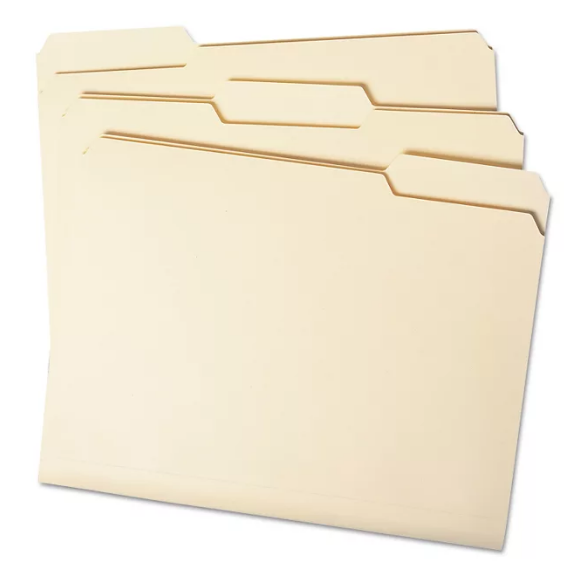 Smead 1/3 Cut Assorted Position Tab File Folders, Manila (Letter, 100ct.)