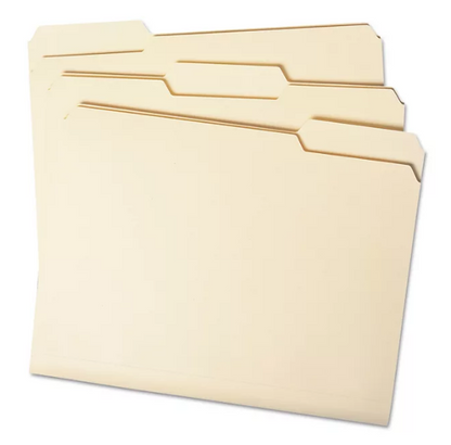 Smead 1/3 Cut Assorted Position Tab File Folders, Manila (Letter, 100ct.)