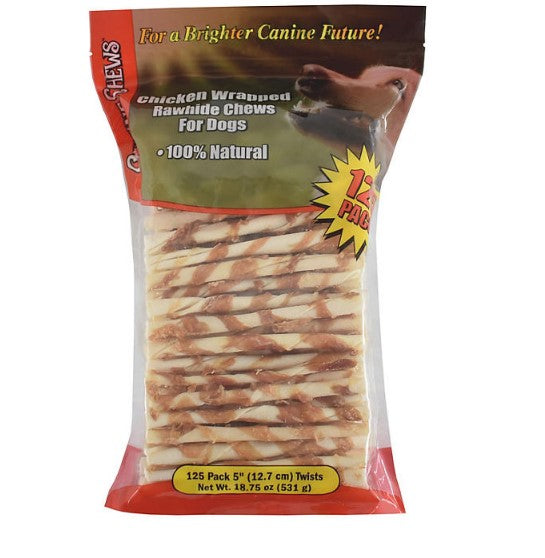 Canine Chews Chicken-Wrapped Rawhide Chews for Dogs (125 ct.)