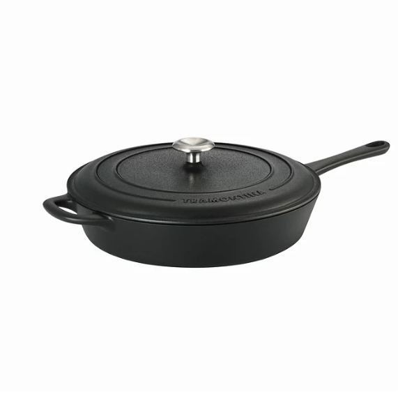 Tramontina 12.5" Covered Seasoned Cast Iron Skillet