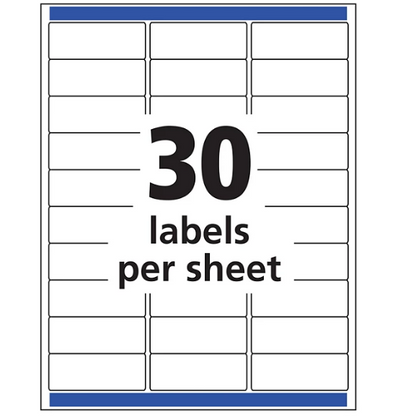 Avery Easy Peel Address Labels, Sure Feed Technology, Permanent Adhesive, 1" x 2-5/8", 3750 Labels