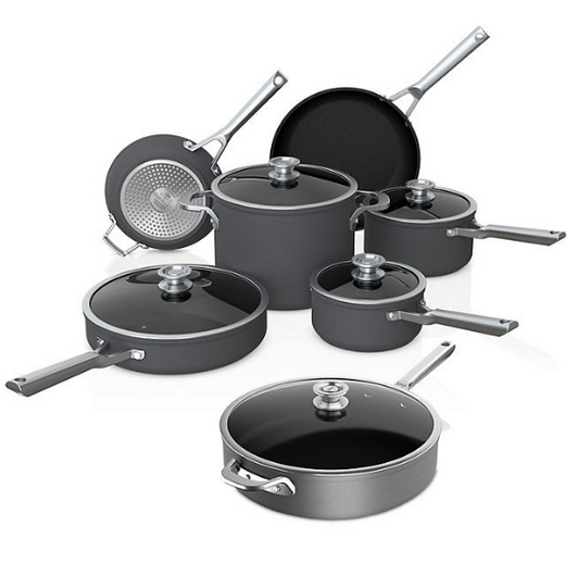 Ninja Foodi NeverStick Premium Anti-Scratch Nest System 10-Piece Cookware Set w/Bonus 5-Qt. Saute Pan