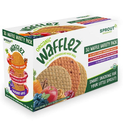 Sprout Organics Toddler Snack, Wafflez Variety Pack (30 ct.)