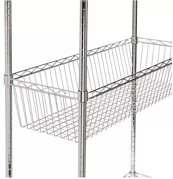 Honey-Can-Do Chrome Rolling Laundry Clothes Rack with Shelves