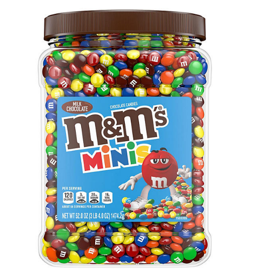 M&M’S Minis Milk Chocolate Candy Resealable Bulk Jar (52 oz.)