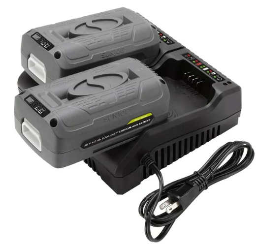 Snow Joe + Sun Joe iCHRG40-DPC iONMAX Lithium-Ion Battery Dual Port Charger , 40 Volt