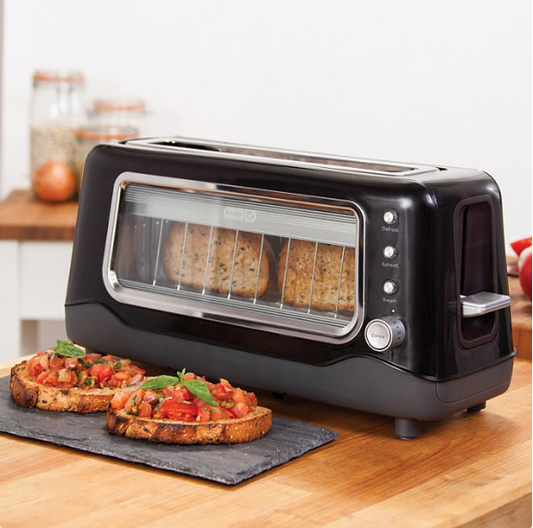 Dash Clear View Toaster: Extra Wide Slot Toaster with See Through Window (Assorted Colors)