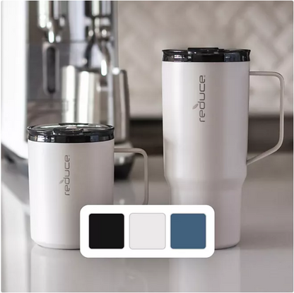 Reduce Vacuum Insulated Stainless Steel Hot1 Coffee Mug Set With Steam Release Lid, 14 oz. and 24 oz.