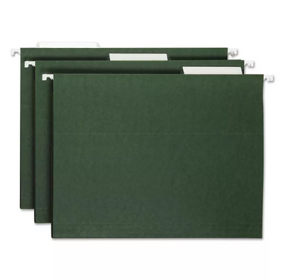 Smead 1/3 Cut Adjustable Positions Hanging File Folders, Green (Letter, 25ct.)