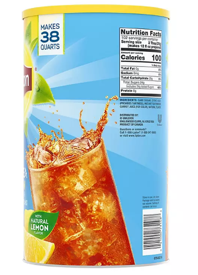 Lipton Sweetened Iced Tea Mix, Lemon (89.8 oz.)