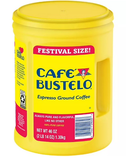 Café Bustelo Festival Size Dark Roast Ground Coffee, Espresso (46 oz.)