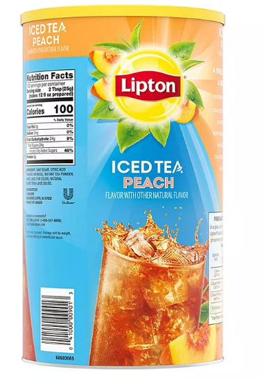 Lipton Sweetened Iced Tea Mix, Peach (89.8 oz.)