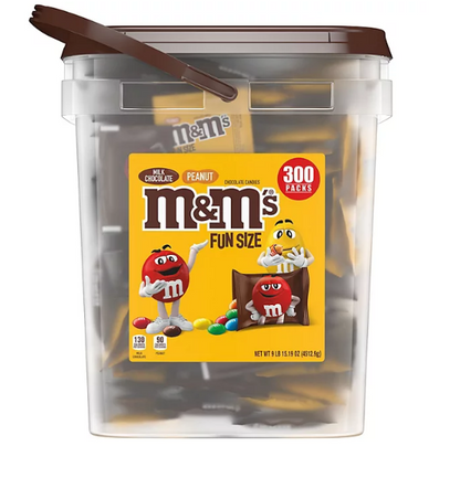 M&M's Milk Chocolate & Peanut Fun Size Bulk Halloween Candy (300 ct.)