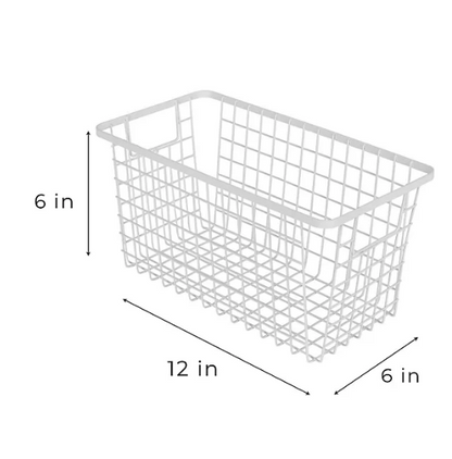 Smart Design 4 Pack Nestable Basket Organizer with Handles 9" x 12" x 6"