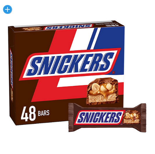 Snickers Chocolate Candy Bars Full Size Bulk Pack (1.86 oz., 48 ct.)