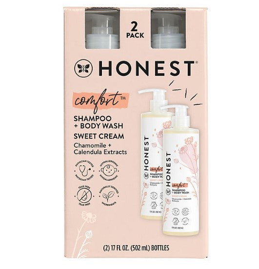 The Honest Company Comfort Sweet Cream Shampoo & Body Wash (17 fl. oz., 2 pk.)