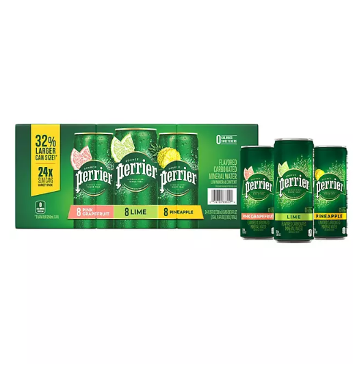 Perrier Carbonated Mineral Water Variety Pack (11.15 fl. oz., 24 pk.)