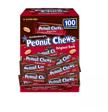 Goldenberg’s Peanut Chews Original Dark Chocolate Gravity Feeder (100 ct.)