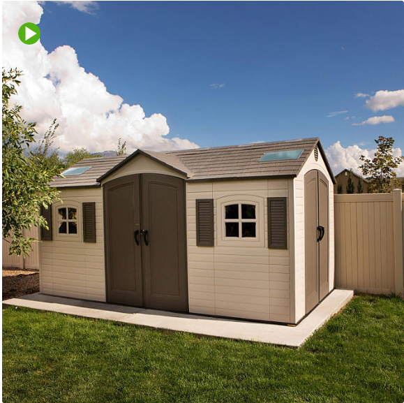 Lifetime 15' x 8' Outdoor Storage Shed (Dual Entry)