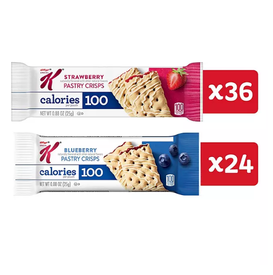 Kellogg's Special K Pastry Crisps, Strawberry and Blueberry (60 ct.)