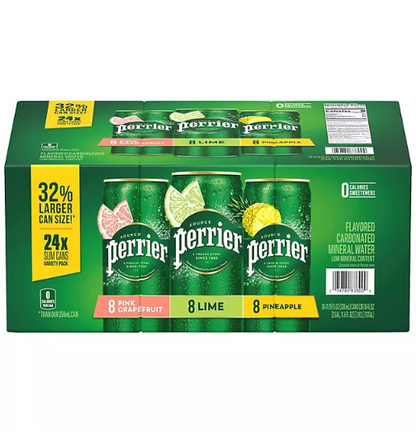 Perrier Carbonated Mineral Water Variety Pack (11.15 fl. oz., 24 pk.)