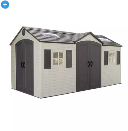 Lifetime 15' x 8' Outdoor Storage Shed (Dual Entry)