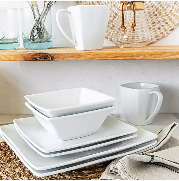 Overandback 32-Piece Squared Dinnerware Set