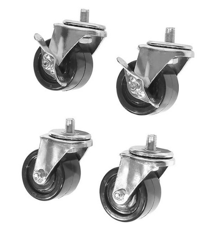 Seville Classics UltraHD 3" Rolling Swivel Wheels (Set of 4, 2 Locking)