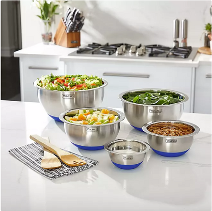 Viking 10-Piece Stainless Steel Mixing, Prep and Serving Bowl Set