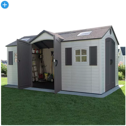 Lifetime 15' x 8' Outdoor Storage Shed (Dual Entry)