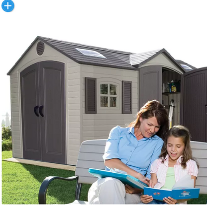 Lifetime 15' x 8' Outdoor Storage Shed (Dual Entry)