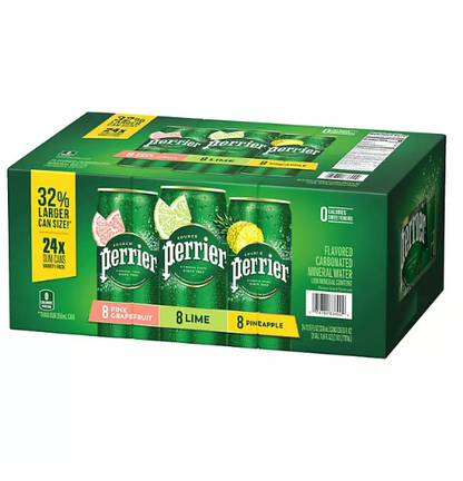 Perrier Carbonated Mineral Water Variety Pack (11.15 fl. oz., 24 pk.)