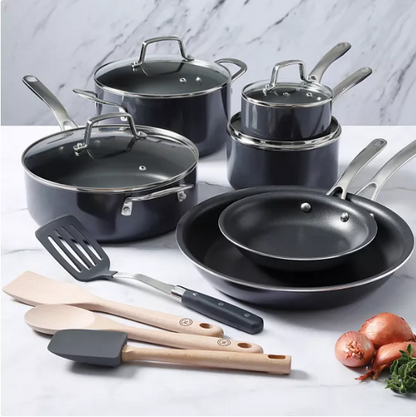 Martha Stewart 14-Piece Nonstick Aluminum Cookware Set (Assorted Colors)