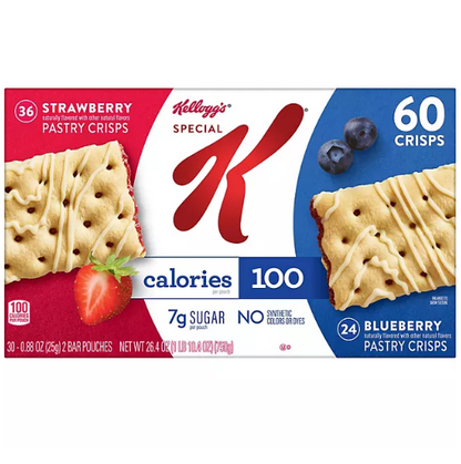 Kellogg's Special K Pastry Crisps, Strawberry and Blueberry (60 ct.)