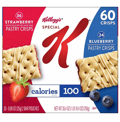 Kellogg's Special K Pastry Crisps, Strawberry and Blueberry (60 ct.)