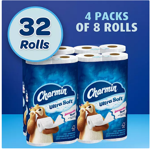 Charmin Ultra Soft Toilet Paper Extra Mega Rolls (231 Sheets/Roll, 32 Rolls)