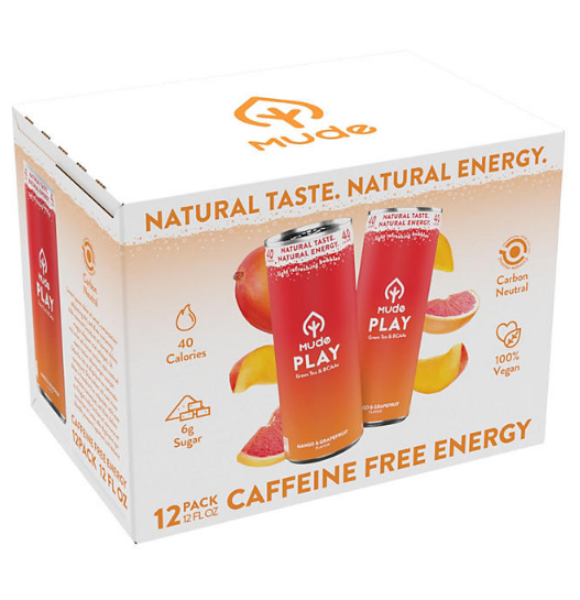 Mude Play Natural Caffeine Free Energy Drinks (12 fl. oz., 12 pk.)