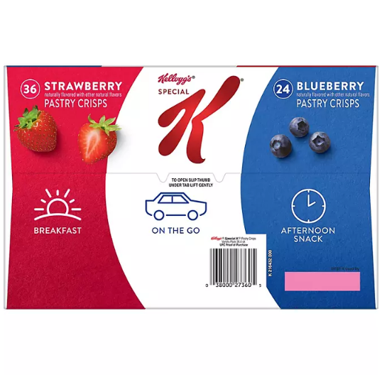 Kellogg's Special K Pastry Crisps, Strawberry and Blueberry (60 ct.)